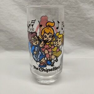 Vintage 1985 Alvin and The Chipmunks THE CHIPETTES 6" Collectors Glass Cup